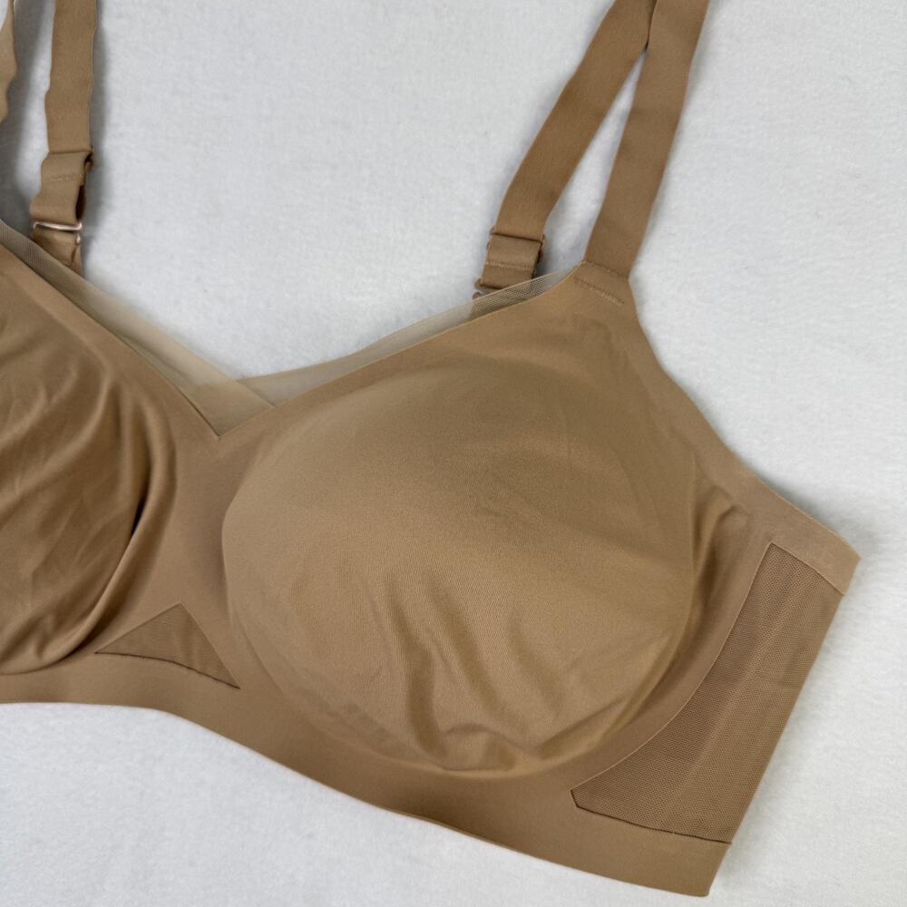 Honeylove Bra 2X Beige Wireless Seamless T Shirt Plus Size Adjustable Womens